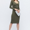Демисезонное платье-миди цвета хаки 32845  xp-1158