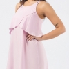 Легкое розовое летнее платье с оборкой 33673 xp-1170 Легкое розовое летнее платье с оборкой 33673 xp-1170