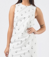 Маленькое белое платье с принтом 33700