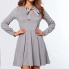 Замшевое серое платье беби долл с бантом 34672  xp-1189