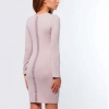 Облегающее пудровое платье из ангоры 34742 xp-1195 Облегающее пудровое платье из ангоры 34742 xp-1195