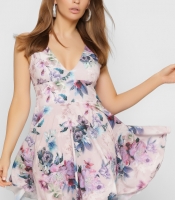 Платье с цветочным рисунком и расклешенной юбкой 35866