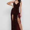 Элегантное платье в пайетках с глубокими разрезами 36348  xp-1273