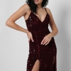 Элегантное платье в пайетках с глубокими разрезами 36348  xp-1273