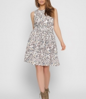 Молочное платье в цветочек 37019