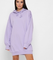 Спортивное сиреневое платье худи 38121