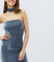 Вельветовое платье бандо с чокером 32496