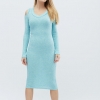 Бирюзовое платье миди с разрезами на плечах 32341  xp-1360