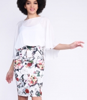 Платье со свободным верхом и приталенной юбкой 32994