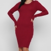 Трикотажное бордовое платье 38705  xp-1418