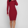 Трикотажное бордовое платье 38705  xp-1418