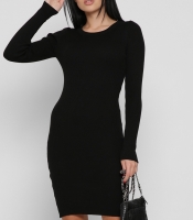Трикотажное черное платье 38706