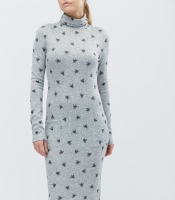 Платье с рисунком птиц и удобными карманами 28852