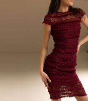 Праздничное платье с бахромой цвет марсала 36327