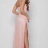 Утонченное длинное персиковое платье с разрезами 36496  xp-1511
