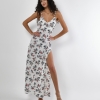 Молочное платье макси с цветочным принтом и разрезом 56169 xp-1528 Молочное платье макси с цветочным принтом и разрезом 56169 xp-1528