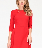 Красное платье комбинезон с рукавом 3/4 34222