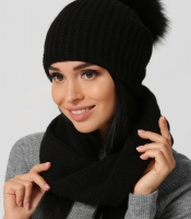 Вязаный женский снуд цвет черный 38358 Вязаный женский снуд цвет черный 38358