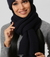 Вязаный женский синий шарф 38362