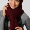 Вязаный женский бордовый шарф 38364  xp-1585