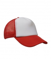 Кепка-тракер унисекс с сеткой, белый-красный 56230