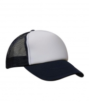 Кепка-тракер унисекс с сеткой, белый-тёмно-синий 56226