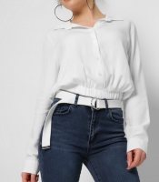 Женская блузка на резинке цвет белый 36856
