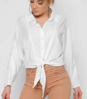 Модная белая блузка на завязке 36859