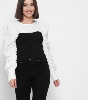 Блузка с широкими рукавами и резинкой на талии 43042