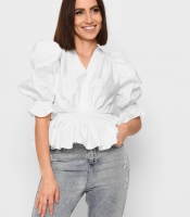 Белая блузка с рюшами 43319