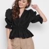 Черная блузка с рюшами 43320  xp-1603