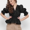 Черная блузка с рюшами 43320  xp-1603