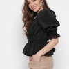 Черная блузка с рюшами 43320  xp-1603