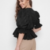 Черная блузка с рюшами 43320  xp-1603
