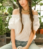 Хлопковая летняя блуза 26130