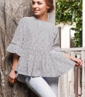 Белая женская блуза с рюшами 32953