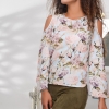 Блузка в цветочек с открытыми плечами 27397  xp-1629