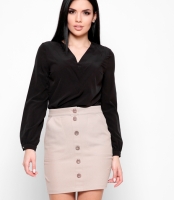 Класическая чёрная блузка с вырезом 27908