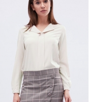 Кремовая однотонная блуза 32555