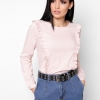 Женская персиковая блуза с рюшами 34071  xp-1657