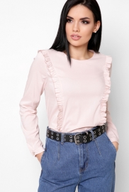 Женская персиковая блуза с рюшами 34071
