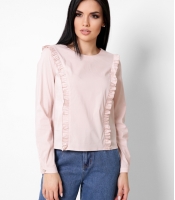 Женская персиковая блуза с рюшами 34071