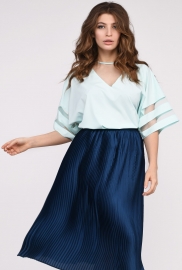 Женская мятная блузка оверсайз 35053