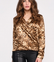 Модная женская блуза с леопардовым принтом 35100