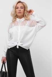 Женская белая блуза с прозрачным верхом 36591