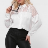 Женская белая блуза с прозрачным верхом 36591  xp-1677