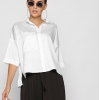 Шелковая белая блузка с карманом 37393  xp-1683