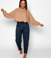 Бежевая блуза оверсайз 49930