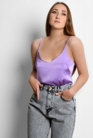 Шелковая блуза фиолетового цвета 53855