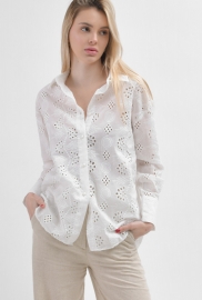 Натуральная льняная рубашка белого цвета 55991 Натуральная льняная рубашка белого цвета 55991